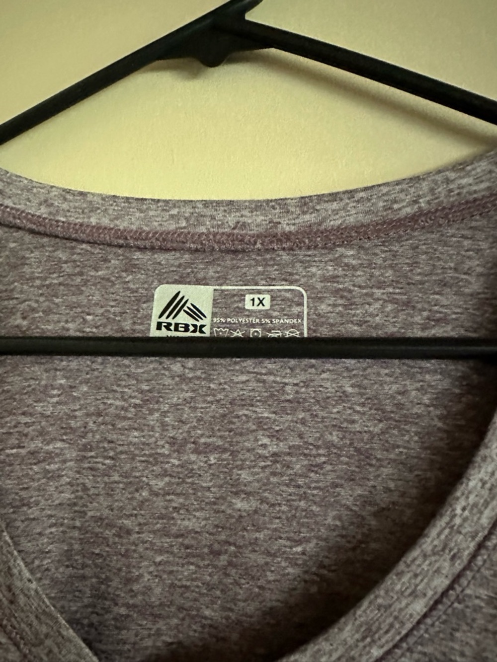 RBX Heather Mauve Short Sleeve V-Neck Top
